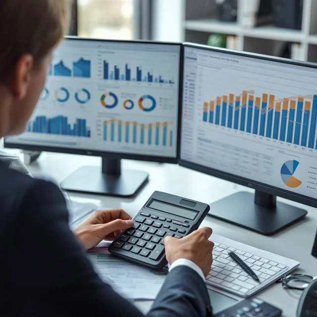 Auditor reviewing financial figures